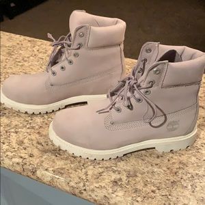 Light gray Timberland boots